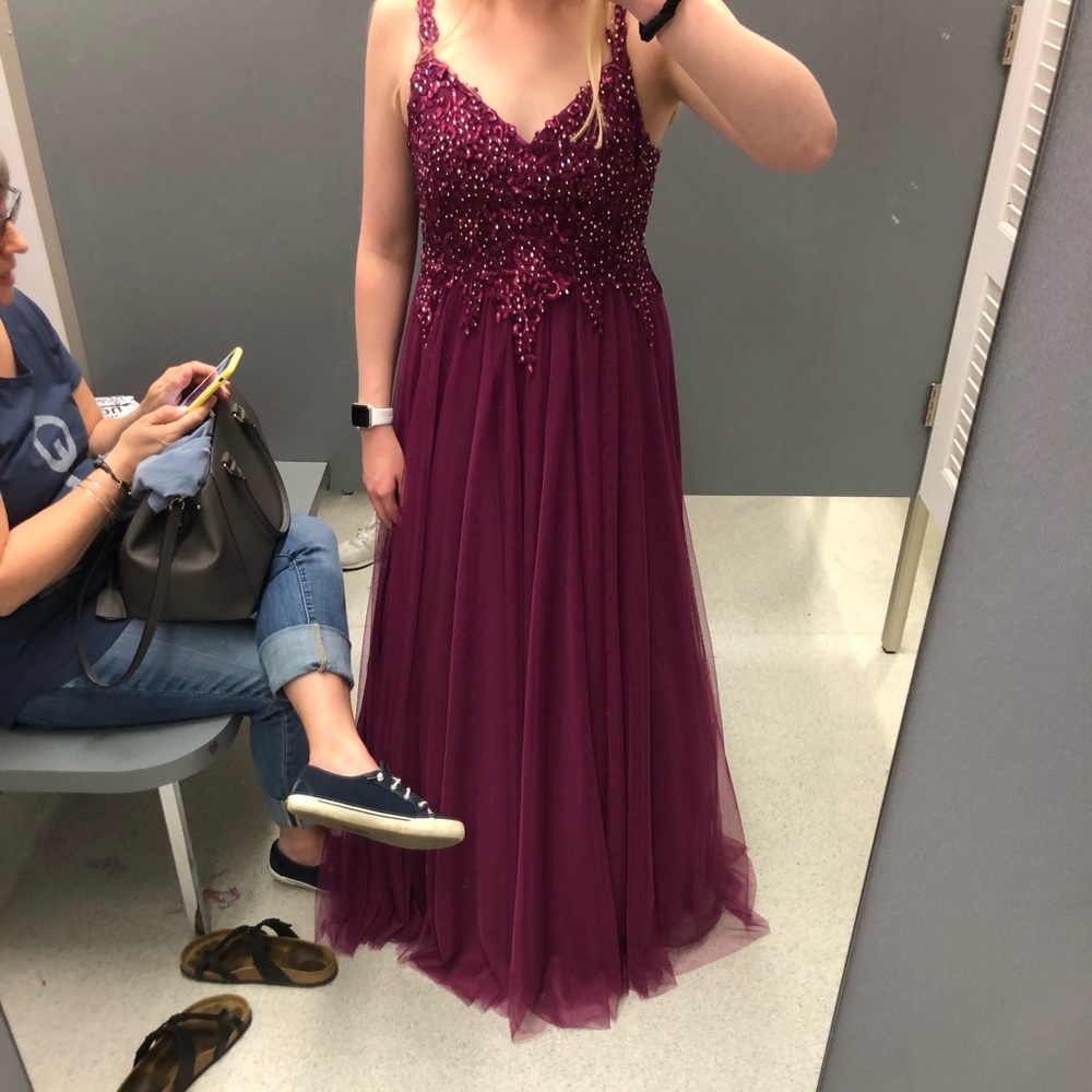 Dark Pink Prom Dress